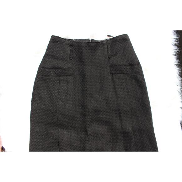 Steilmann Vintage Size 6 Wool Pleated Black Pencil Skirt Made in West Germany - Picture 2 of 9